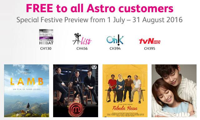 Channel Preview (ABO Tayangan Hebat, A-list, Oh! K, tvN) to all Astro  Customers from 1 July - 31 August 2016 - Astro  Info